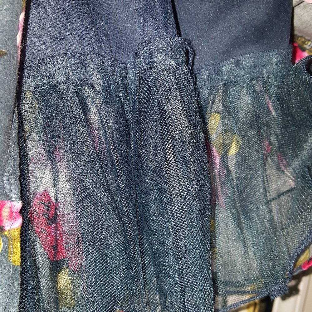 Navy Pink Rose Summer Cocktail Dress - Size 9 - Medium - Picture 7 of 12